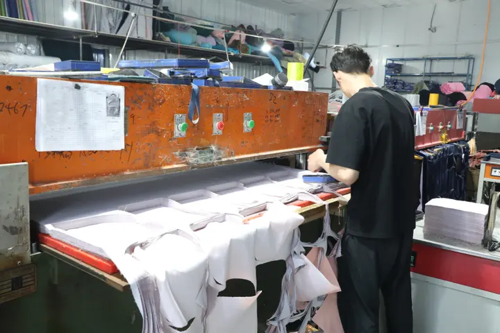 Operator at a hydraulic die-cutting press