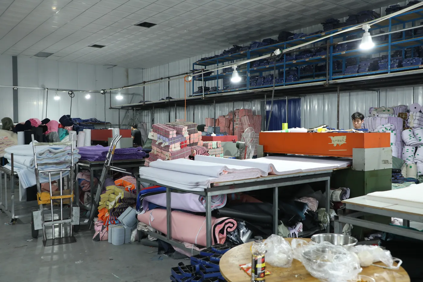 Panoramic view of the Senszx fabric cutting room