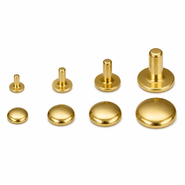 Solid brass double cap rivets