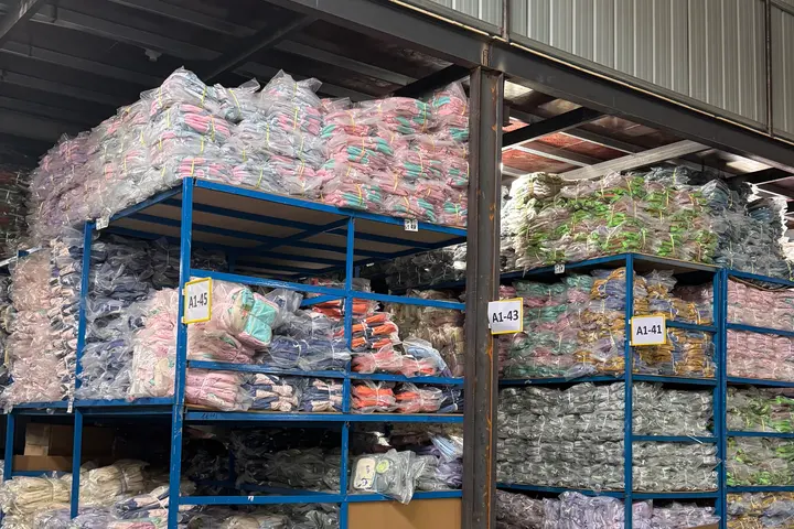 Racked inventory with location labels